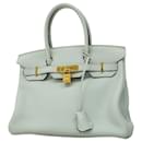 Hermes Birkin 30 Handbag in Blue Brume - Hermès