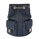 Chanel Matelasse Navy Women's Denim Backpack