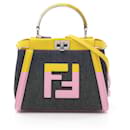 Fendi Mini Peekaboo Iconic Denim Leather Handbag