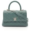 Chanel Coco Handle Flap Matelasse Handbag Green
