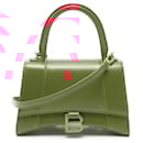 Balenciaga Hourglass Leather Handbag Red