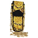 Gianni Versace Chain Accessory Pouch PVC Yellow Gold Auth bs22035