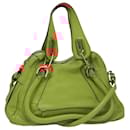 Chloe Paraty Hand Bag Leather Beige Gold Auth 111039 - Chloé