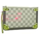 LOUIS VUITTON Damier Azur Summer Trunk Collection Neverfull MM Pouch Auth 110732 - Louis Vuitton