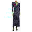 Black and blue floral printed maxi dress - size XS - Autre Marque
