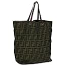 FENDI Zucca Canvas Tote Bag Brown Black Auth ep7142 - Fendi