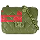 Chanel Red Quilted Lambskin Coco Pins Mini Flap Bag