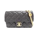 Chanel AS3393 Dark Brown Lambskin Shoulder Bag