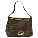 FENDI Zucchino Canvas Mamma Baguette Shoulder Bag Beige Auth yk17049A - Fendi