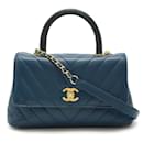 Chanel V-stitched Chevron Coco Handle XS Handbag