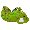 Balenciaga Acid Green Croc Embossed Leather Le Cagole XS Shoulder Bag