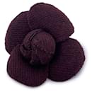 Vintage Brown Tweed Flower Brooch Pin Camelia Camellia - Chanel