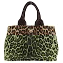 Prada Leopard Print Canapa Tote Bag