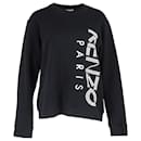  Kenzo Logo Print Crewneck Sweater in Black Cotton