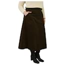 Khaki green corduroy midi skirt - size UK 16 - Autre Marque