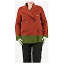 Rust brown double-breasted wool peacoat - size UK 14 - Autre Marque