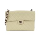 Chanel Ivory Caviar Leather Shoulder Bag