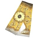 Hermes Silk Scarf in Khaki and Yellow - Hermès