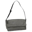 FENDI Zucchino Canvas Shoulder Bag Navy Auth 112538 - Fendi