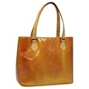 LOUIS VUITTON Monogram Vernis Houston Hand Bag Beige M91004 LV Auth hk1984 - Louis Vuitton