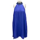 Galvan London Cobalt / Midnight Catarata Chiffon Cocktail Dress - Autre Marque