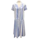 Sara Roka Blue / White 2021 Striped Eiko Midi Dress - Autre Marque