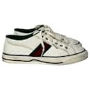  Gucci Tennis 1977 GG Low-Top Sneakers in White Canvas