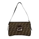 Fendi Brown Zucca Canvas Leather Shoulder Bag