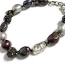 Christian Dior Men's Charm Bracelet ROSES Faux Pearl CD