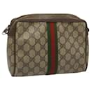 GUCCI GG Supreme Web Sherry Line Clutch Bag PVC Beige 89 01 012 Auth 112826 - Gucci