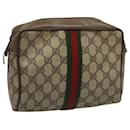 GUCCI GG Supreme Web Sherry Line Clutch Bag PVC Beige 89 01 012 Auth 112453 - Gucci