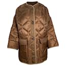  The Frankie Shop Teddy Quilted Jacket with Pockets in Brown Nylon - Autre Marque