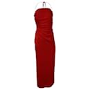  Christopher Esber Halter Neck Midi Backless Dress in Red Viscose - Autre Marque