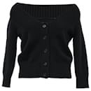 Alexander McQueen Wide V-Neck Cardigan in Black Wool - Alexander Mcqueen