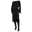 Black long-sleeved knit midi dress - size M - Autre Marque