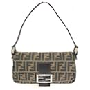 Fendi Mamma Baguette Zucca Pattern Canvas Shoulder Bag
