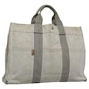 HERMES New Fourre Tout MM Tote Bag Canvas Gray Auth 105928 - Hermès