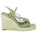 Aquazzura Whisper 85 Espadrille Wedge Sandals In Brown Leather