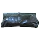 Dark green exotic leather pouch. - Autre Marque