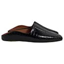 Malone Souliers x Deveaux Embossed Mules in Black Leather - Autre Marque