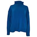 The Frankie Shop Roll Neck Sweater in Blue Merino Wool - Autre Marque