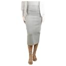 Silver lurex fitted midi skirt - size UK 10 - Autre Marque