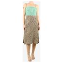 Multicolour silk floral printed midi slip dress - size UK 10 - Autre Marque