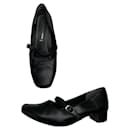Non Signé / Unsigned Black Leather Heel - Autre Marque