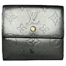 Carteira de couro preto Louis Vuitton Metis