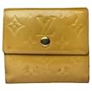 Carteira de couro amarelo Louis Vuitton Metis
