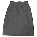 Chanel Grey Wool Skirt