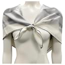 Hermes Ivory / Black Josephine Danse Print Square Silk Twill Scarf - Hermès