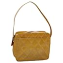 CHANEL Bicolore Shoulder Bag Patent leather Yellow CC Auth 110286 - Chanel