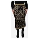Brown wool-blend midi skirt - size M - Autre Marque